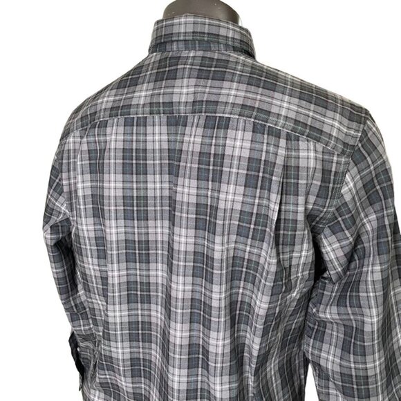 Mens Eddie Bauer Button Down Shirt Size L Plaid Double Pocket u - Picture 4 of 9